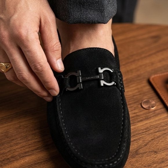 Aldo Black Suede Slip-On Loafers